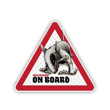 12X10,5 cm Vanjski Pribor bull terrier je Pas Auto Naljepnice Pas na Brodu Naljepnica za Kućne Ljubimce Naljepnica za Pse znak upozorenja na Naljepnici