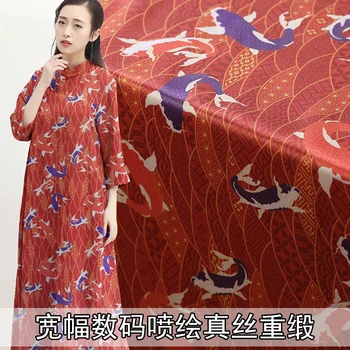 140 cm, teške svilene tkanine 30 mm svilene težak satin tkanina elegantan kostim чонсам kineski svilene tkanine materijal na veliko prodaja svilenih tkanina