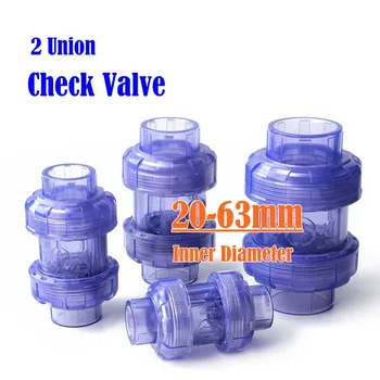 1pc 20 ~ 63 mm nepovratni Ventil PVC Prozirni Elementi Za Cijevi Akvariju Rezervoar PVC Veza veze Industrijska Vodovodnu Cijev povratnog