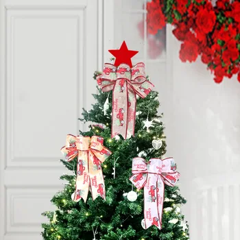 1pc 30 cm Božićni Luk za Vijenca čestit Božić Riječi Vijenac Luk Stablo Topper Luk za Zimu, Božić