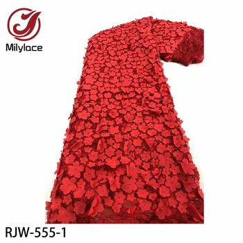 2020 Visokokvalitetna Nadvoji Oblog s Vezom 3D Cvijet Tila Nigerijski Držači Tkanine za Vjenčanice RJW-555