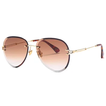 2021 Nove Ženske Sunčane Naočale Rimless UV400 Marke Dizajn visoke kvalitete gradijent ispunjava Sunčane Naočale Ženske oculos