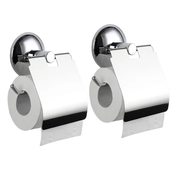 2X Držač Za Toaletni Papir Od Nehrđajućeg Čelika za teške uvjete rada Usisni Zidni Držač Wc Papira, Držač Za Papir Za Kupaonicu