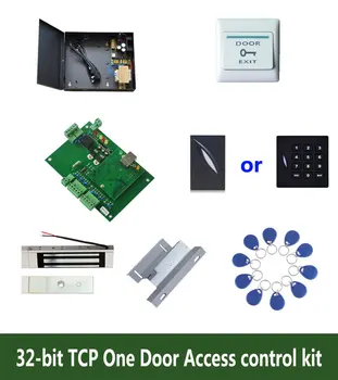 32-bitni set kontrola pristupa TCP one door access control + powercase + 180 kg magnetna brava + ZL-nosač + čitač id + gumb + 10 oznaka, kit-T105