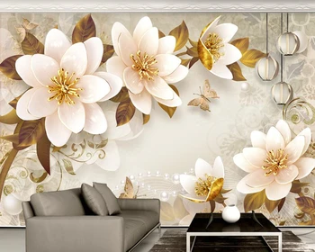 3D reljef dragulj cvijet Europske klasicni desktop freska papel de parede, dnevni boravak kauč na TV zida spavaća soba desktop home dekor