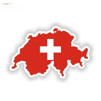 9,5X15,1 cm Creative Auto Oprema Kartica Švicarska Zastava Motor PVC Auto Naljepnica Naljepnica Za Laptop 1 kom.