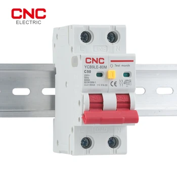 Automatski prekidač rezidualne struje CNC YCB9LE-80M 2P 230V RCBO 30mA sa zaštitom od preopterećenja i curenja MCB