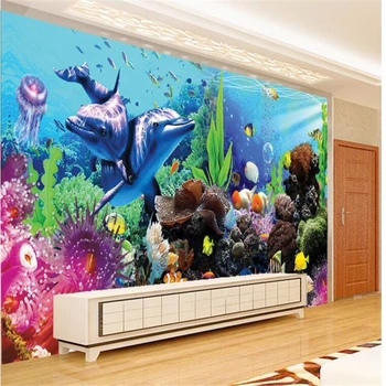 beibehang prilagođene tereo tropske ribe akvarij photo 3d zidne zidne tapete za zidove 3 d papel de parede para quarto podovi