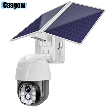 Casgow 2MP Solarna Wifi Kamera Bežična Vanjska Sigurnost Noćni Vid Video CCTV IP HD 1080P Cam Dual Solarni Panel Vodootporan