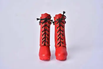 Crveni model Ženskih Šuplje Cipele srednje dužine CKTOYS CK006 u mjerilu 1/6 za lutke 12 cm