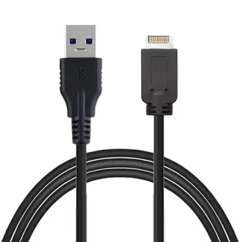 CYDZ Jimier USB 3.1 Priključak za povezivanje prednje ploče USB 3.0 Type-A, Produžni Kabel za prijenos podataka, Isključite Pretvarač, 50 cm, Crni