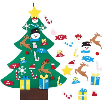 DIY Filc Božićno Drvce 2021 Uređenje Dječje Darove Božićno Drvce Vrata Zidni Viseći Ukras Umjetno božićno Drvce za Dom Dekor Navidad