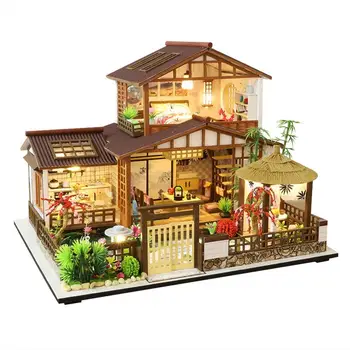DIY Minijaturna Kuća Komplet Mini Kuća Izrada Japanski Stil Ručni Rad Kuća Komplet S Glazbenim Pokretom Led DIY Obrt Za Odrasle Djece