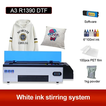 DTF Pisač A3 t-Shirt Tiskarski Stroj za Epson R1390 DTF Impressora s DTF Puder Film za prijenos tinte Direktno na Pisač Пленочный
