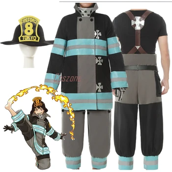 Enen No Shouboutai Fire Force Tamaki Шинра Cosplay Odijelo Odjeća Na Halloween Uniforma Kaput + Top + Hlače + Pojas + Rukavice Kit Perika