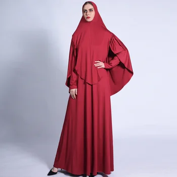 Frauen Turbane Lange Und Röcke Anzug Voll-Länge Schaukel Kleid Retro Muslimischen Robe Weibliche Arabischen Feste Farbe Lange