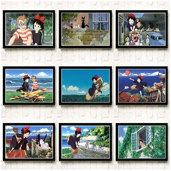 Hayao Miyazaki Kiki Dostava Dvorac Anime Umjetničko Djelo Art Print Slikarstvo Plakat Zidni Paneli Za Kuće Dekorativni Zidovi