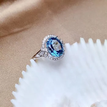 Izuzetna Donje Plavo Prsten s Kristalima Kubni Циркона, Prstenje, Vjenčanica je Obećanje, Zaručnički Prsten Za Žene, Modni Nakit