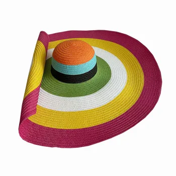 Kalifornijska slamnati šešir s velikim poljima, ženski šešir, солнцезащитная šešir sa zaštitom od uv zračenja, plaža šešir od sunca sa žicama ruba, koji se može preklopiti samovoljno