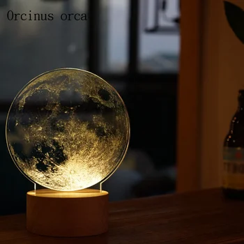 Kreativne 3D mjesec lampe za dječje sobe noćni lampe led žarulja dekorativni rođendanski poklon drveni noćno svjetlo besplatna dostava
