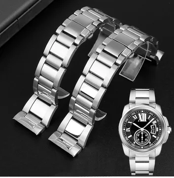 Kvalitetne Narukvice za sat od Nehrđajućeg Čelika Cartier Calibre W7100041 W7100037 Metalni Remen 23 mm Narukvice Muški Ženski Remen za sat