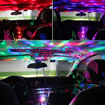 Led USB Sučelje Neizostavno College Atmosfera Automobil Svjetlo USB Okolni Svjetlo DJ Disco RGB Mini Šareni Glazbeni Zvuk Auto Pribor