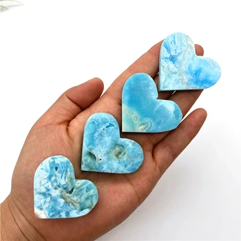 Lijep 1PC Prirodni Plavi Kalcit Гемиморфит U Obliku Srca Nit Crystal Uzorci Minerala Reiki Ljekovita Dragulji Kamen