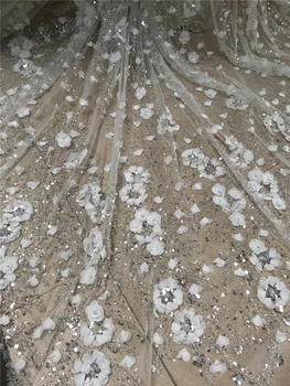Lijepa Vezene kuglice tkanine, francuski tila, сетчатое čipka SYJ-488881, Afrički čipka fabirc /Vjenčanica, večernjih haljina