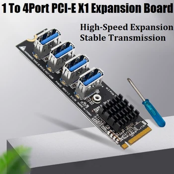 M. 2 MKEY PCI-E Riser Card USB 3.0 PCI-E Riser Card M. 2 Za PCIE Produžni kabel Riser 4 priključka PCI-Express Adapter ASM1184E