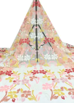 Najnoviji visokokvalitetna male vezene šljokice/francuska nadvoji cvjetne čipke platno s vezom šljokice za večernjih haljina/vjenčanica