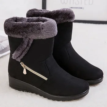 Novost Zime, Tople ženske Zimske čizme, Замшевая svakodnevni ženske cipele na nisku petu s bočnim lancem, Svakodnevne ženske cipele