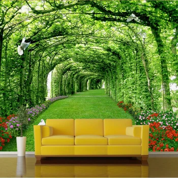 Običaj svježe zelene boje, обсаженный stabala bulevar, 3D tv, pozadinski zid, dnevni boravak, spavaća soba, blagovaonica, umjetničkih slika