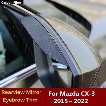 Ogledalo Bočni vrste Od karbonskih vlakana, Vizir, Šine, Šine, Pribor Za Obrve, Kišnica/Sunčano Vrijeme Za Mazda CX-3 CX3 2015-2022