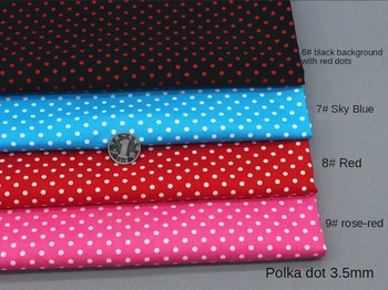 Pamučna Tkanina s po cijeloj površini u točkicama Po Metara za ručni rad Odjeća Košulje Haljina DIY Šivanje Tanke Tekstilna Tkanina Crna Bijela Plava Crvena
