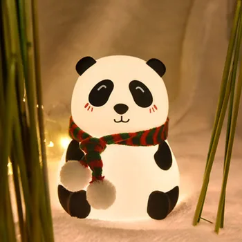 Panda Silikon noćno svjetlo USB Punjiva 7 Boja Prijenosni Prekidač Led noćno svjetlo Za Bebe Životinje Dječji noćno svjetlo