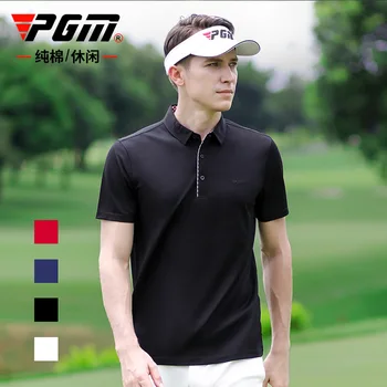 PGM nova odjeća za golf, moderan i udoban muška majica s kratkim rukavima, monotono хлопковая muška odjeća za golf