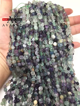 Prirodni Kamen U Boji Fluorit Perle Cut-Kapi Vode Razuporne Perle Za Diy Izrade Nakita Narukvica I Ogrlica 6 Mm