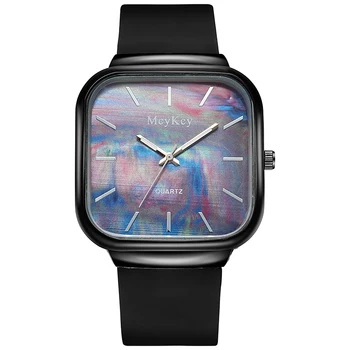 Reloj Hombre Nove Vruće Prodaju Kvadratnom Brojčanik od Nehrđajućeg Čelika Silikonski Remen Kvarcni Satovi za Muškarce Svakodnevne Sportske Vojne Mens Watch