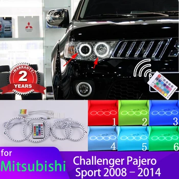 RGB boja RF Daljinski Upravljač Halo Prsten DRL LED Komplet Angel Eyes Za Mitsubishi Challenger Pajero Sport 2008-2014 Дооснащение