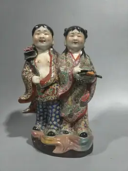 Rijetka kipić pastelni porculana ola Qing Dyansty brat je bog bogatstva i sudbine