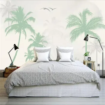 Romantična kokos palma galeb pozadinski zid profesionalna proizvodnja zidno slikarstvo u rasutom stanju desktop zidno slikarstvo na naručivanje fotografija zid