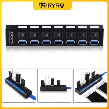 RYRA 4/7 Portovi I Konektori USB Hub 3,0 Razdjelnik Multi USB 2.0 Многопортовый Prekidač S Adapterom za Napajanje Za PC Laptop dodatna Oprema Za Prijenosna računala