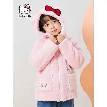 Sanrio Hello Kitty Plišani Jakna Za Djevojčice Kawaii2022 Jesen Zima Novi Crtani Moda Slatki Coral Runo Topla Jakna Dječji Dar