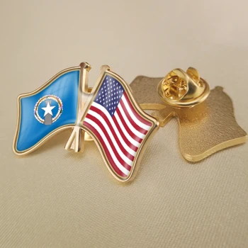 Sjedinjene Države i Sjeverni Marijanski otoci Prekriženim Dvostruke Zastave Prijateljstva Igle za Лацканов Broševi Ikone