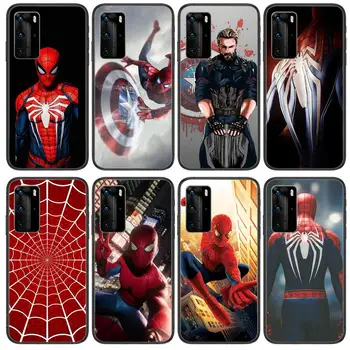 Torbica Za telefon s spider-Man za Huawei P 40 30 20 10 9 8 Lite E Pro Plus Crni Etui Coque s Uzorkom stripa Hoesjes fas