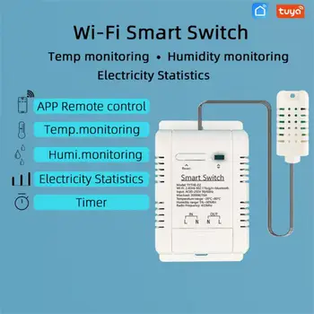 Tuya Kontrolu temperature i vlažnosti zraka Senzor za Statistiku napajanje Prekidač Alexa Google Smart Life WiFi Pametan Monitor 433 Mhz 16A