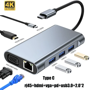 USB 3.0 C Hub priključne stanice za Macbook Pro SD TF Картридеры HDMI 4 DO 100 W PD Multi USB Hub Type-C Razdjelnik Adapter za Prijenosna RAČUNALA