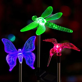 Višebojne LED Solarni Računati Svjetla Vanjski Vretence i Leptir Ptica Travnjak Lampe Vanjski Vrt Krajolik Staza Svjetla