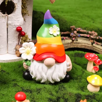Vrt Rainbow Patuljak Kip Od Smole, Bezličan Lik Lutke Minijaturne Dekoracije Za Dom