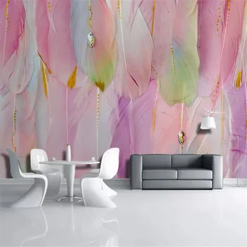 Xuesu Benutzerdefinierte 8D Tapete Wandbild Nordic Modern Fashion Feather Ornament Wohnzimmer Schlafzimmer Hintergrundwand